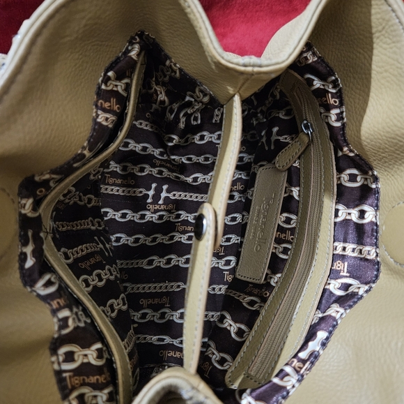 Tignanello Light Tan Pebble Leather Tote/Satchel - Picture 8 of 10